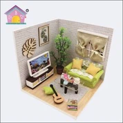 Dollhouse puinen käsintehty DIY-talo
