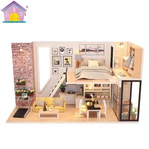 Moderni miniatyyri DIY-nukkehuone