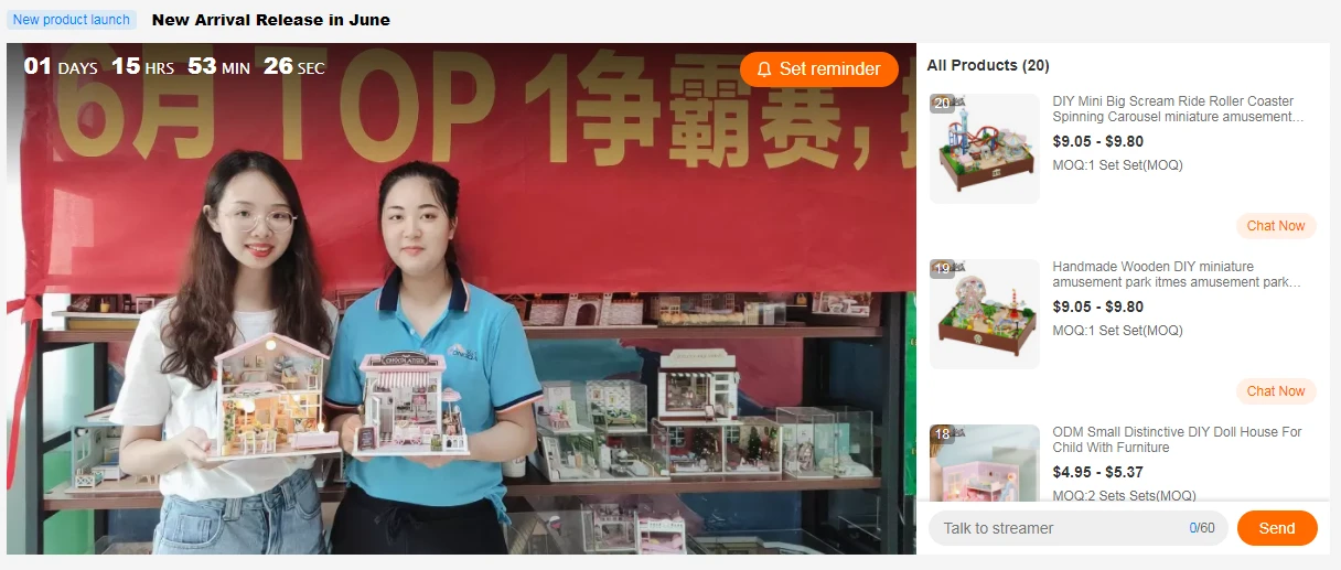 Suora lähetys nukkekodille 17-jun alkaen Guangzhou Hongda Craft Co,, Ltd