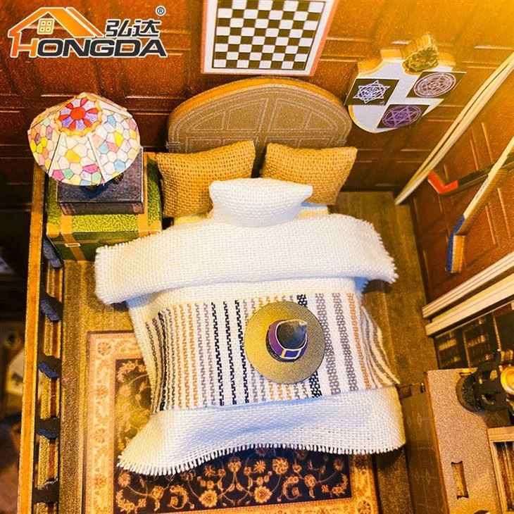 Hongda Magic Book Nooks Diorama Book Nook Miniature Kit Building Assembly Model Diy Doll House Kit Study Decoration Wooden Toys